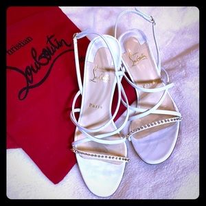 Christian Louboutin 39.5 white heels with dust bag